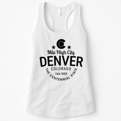 Mile High City Denver Colorado Centennial State Est 1858 Womens Tank Top