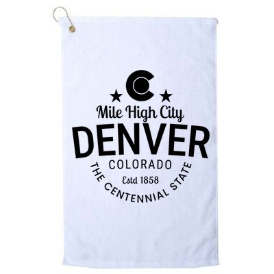 Mile High City Denver Colorado Centennial State Est 1858 Golf Towel