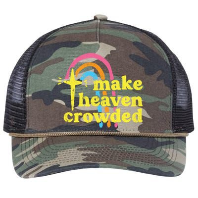 Make Heaven Crowded Cute Christian Missionary Pastor's Wife Meaningful Gift Retro Rope Trucker Hat Cap