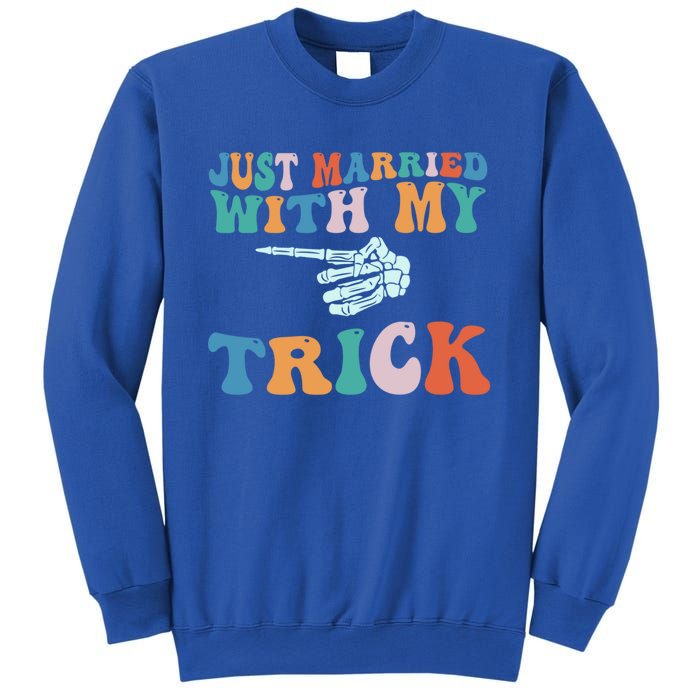 Matching Halloween Couples Just Married She Is My Trick Gift Sweatshirt