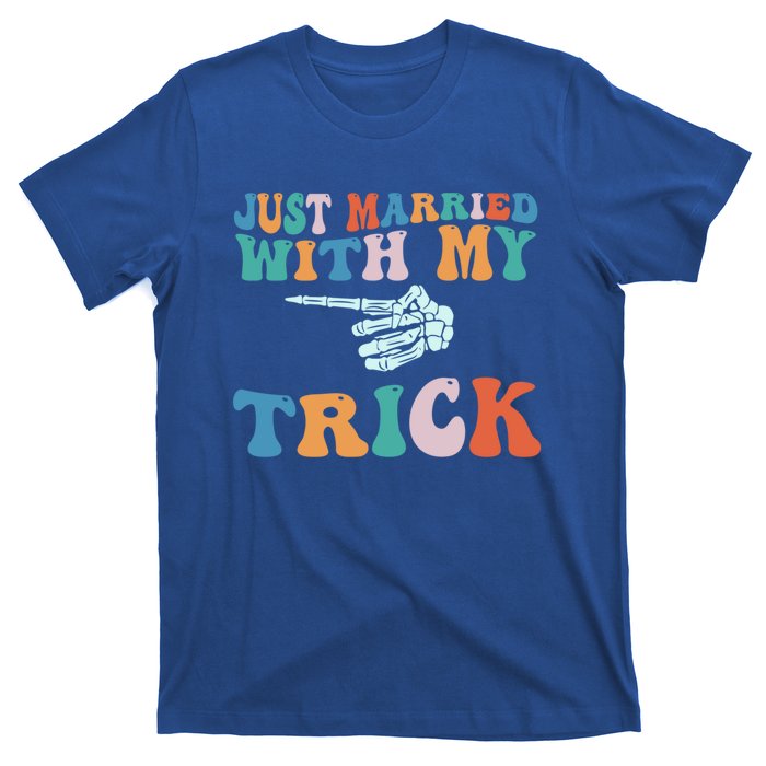 Matching Halloween Couples Just Married She Is My Trick Gift T-Shirt