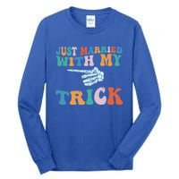 Matching Halloween Couples Just Married She Is My Trick Gift Tall Long Sleeve T-Shirt