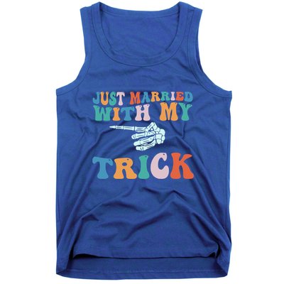 Matching Halloween Couples Just Married She Is My Trick Gift Tank Top