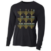 Menorah Hanukkah Challah Days Funny Pajama Family Matching  Cooling Performance Long Sleeve Crew