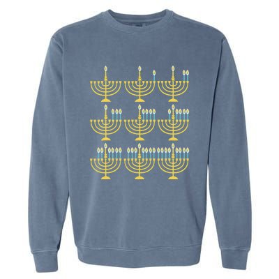 Menorah Hanukkah Challah Days Funny Pajama Family Matching  Garment-Dyed Sweatshirt