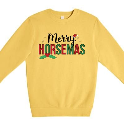 Merry Horsemas Christmas Horse Owner Horse Lover Xmas Great Gift Premium Crewneck Sweatshirt