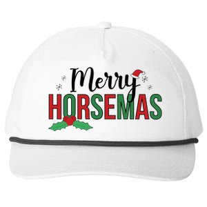 Merry Horsemas Christmas Horse Owner Horse Lover Xmas Great Gift Snapback Five-Panel Rope Hat