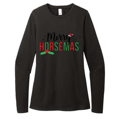 Merry Horsemas Christmas Horse Owner Horse Lover Xmas Great Gift Womens CVC Long Sleeve Shirt