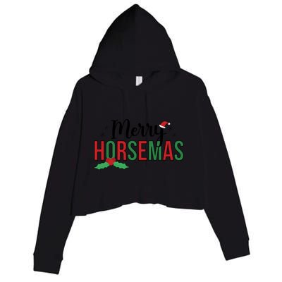 Merry Horsemas Christmas Horse Owner Horse Lover Xmas Great Gift Crop Fleece Hoodie