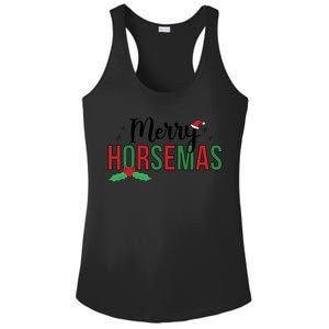 Merry Horsemas Christmas Horse Owner Horse Lover Xmas Great Gift Ladies PosiCharge Competitor Racerback Tank