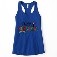 Merry Horsemas Christmas Horse Owner Horse Lover Xmas Great Gift Women's Racerback Tank