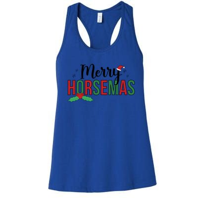 Merry Horsemas Christmas Horse Owner Horse Lover Xmas Great Gift Women's Racerback Tank