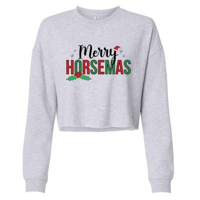 Merry Horsemas Christmas Horse Owner Horse Lover Xmas Great Gift Cropped Pullover Crew