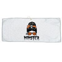 Momster Halloween Costume Skull Mom Messy Hair Bun Monster Large Microfiber Waffle Golf Towel