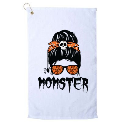 Momster Halloween Costume Skull Mom Messy Hair Bun Monster Platinum Collection Golf Towel