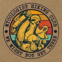 Mycologist Hiking Club We Might Not Get There Sloth Cotton Canvas Backpack