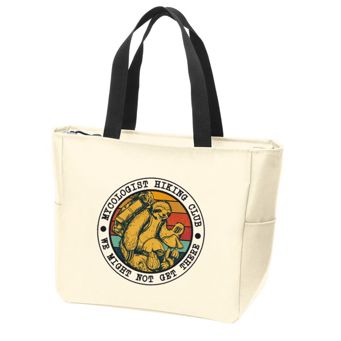 Mycologist Hiking Club We Might Not Get There Sloth Zip Tote Bag