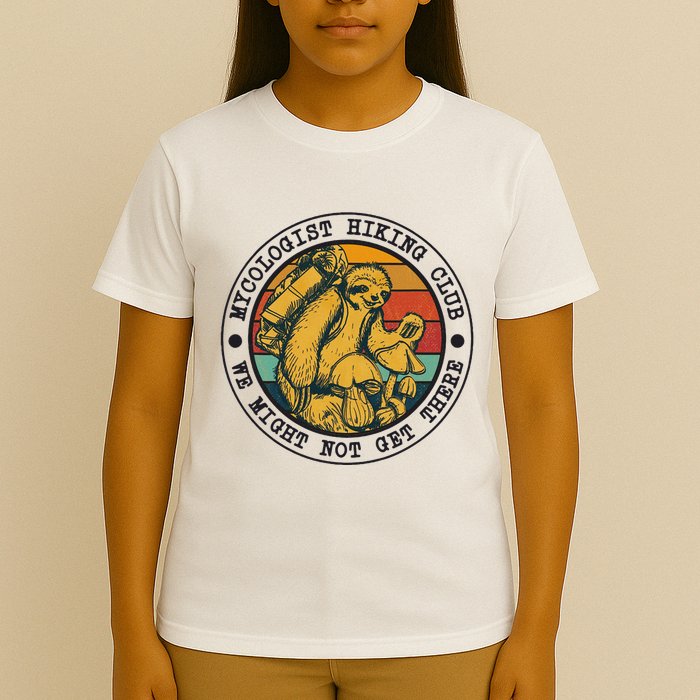 Mycologist Hiking Club We Might Not Get There Sloth T-Shirt
