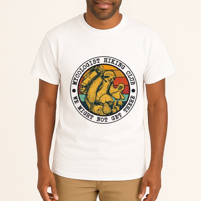 Mycologist Hiking Club We Might Not Get There Sloth Tall T-Shirt