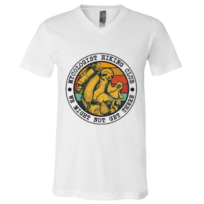 Mycologist Hiking Club We Might Not Get There Sloth V-Neck T-Shirt