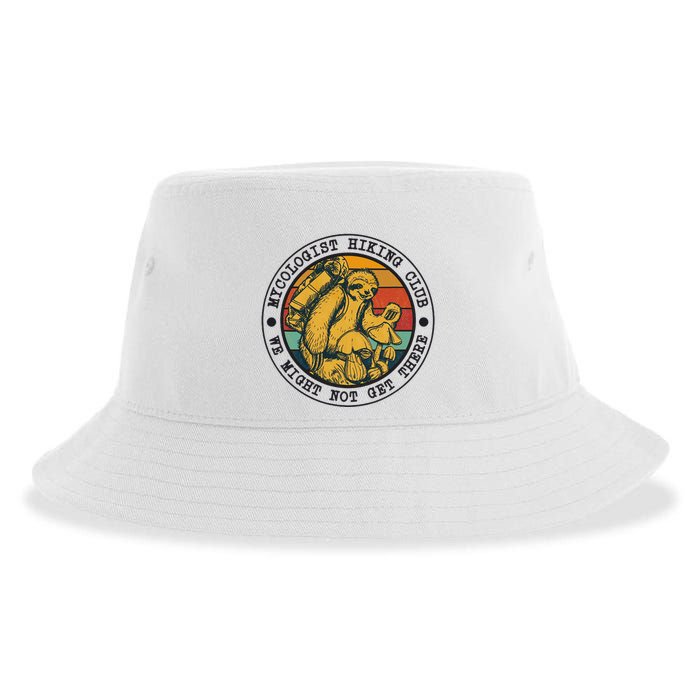 Mycologist Hiking Club We Might Not Get There Sloth Sustainable Bucket Hat