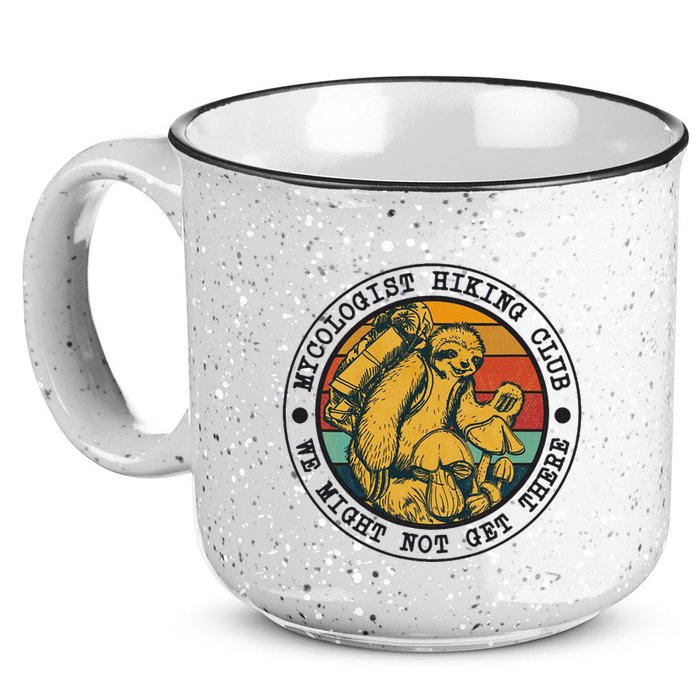 Mycologist Hiking Club We Might Not Get There Sloth 15oz Campfire Ceramic Mug