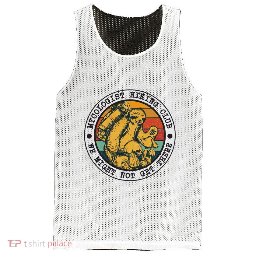Mycologist Hiking Club We Might Not Get There Sloth Mesh Reversible Basketball Jersey Tank