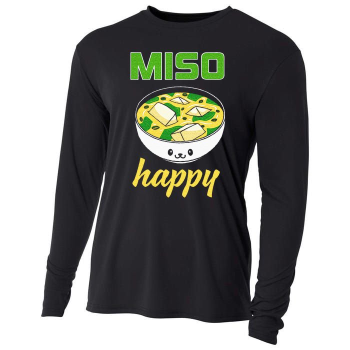 Miso Happy Cute Kawaii Miso Soup Bowl Japan Pop Culture Cooling Performance Long Sleeve Crew