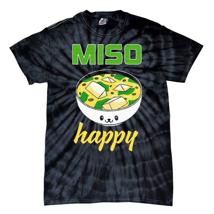 Miso Happy Cute Kawaii Miso Soup Bowl Japan Pop Culture Tie-Dye T-Shirt