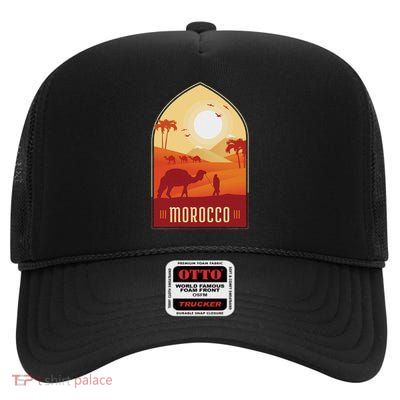 Morocco Hospitality Comfort Health Art History Soccer Fans High Crown Mesh Back Trucker Hat