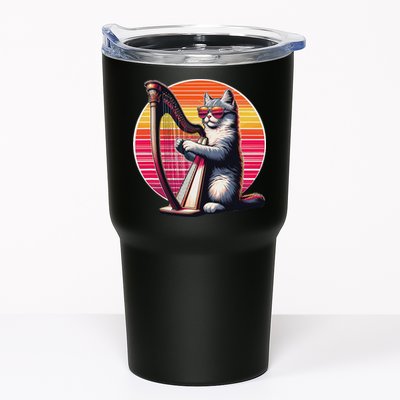 Musician Harpist Cat Wearing Sunglasses Cat Playing Harp Tumbler