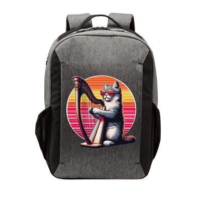 Musician Harpist Cat Wearing Sunglasses Cat Playing Harp Vector Backpack