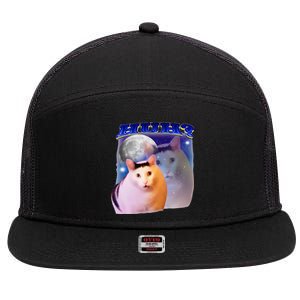 Meme Huh Cat 7 Panel Mesh Trucker Snapback Hat