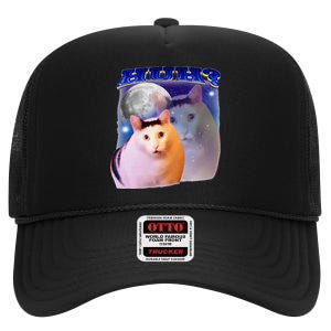 Meme Huh Cat High Crown Mesh Back Trucker Hat