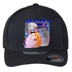 Meme Huh Cat Flexfit Unipanel Trucker Cap