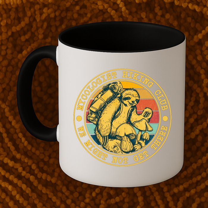 Mycologist Hiking Club We Might Not Get There Sloth Mug