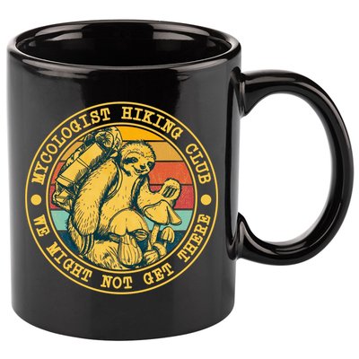 Mycologist Hiking Club We Might Not Get There Sloth 11oz C Handle Ceramic Mug