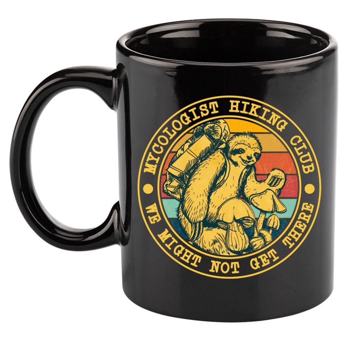 Mycologist Hiking Club We Might Not Get There Sloth 11oz C Handle Ceramic Mug