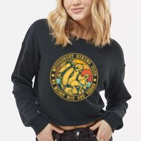 Mycologist Hiking Club We Might Not Get There Sloth Cropped Pullover Crew