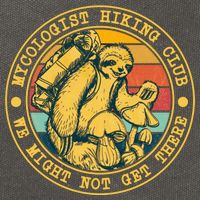 Mycologist Hiking Club We Might Not Get There Sloth Cotton Canvas Backpack
