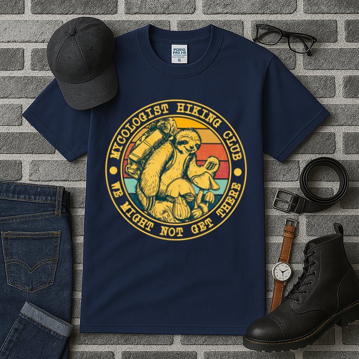 Mycologist Hiking Club We Might Not Get There Sloth Tall T-Shirt
