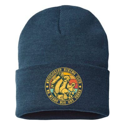Mycologist Hiking Club We Might Not Get There Sloth Sustainable Knit Beanie