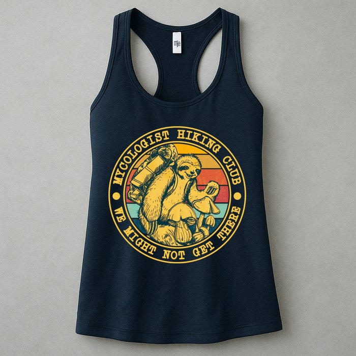 Mycologist Hiking Club We Might Not Get There Sloth Womens Tank Top