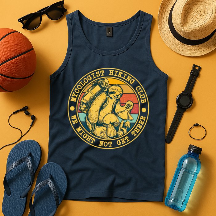 Mycologist Hiking Club We Might Not Get There Sloth Tank Top