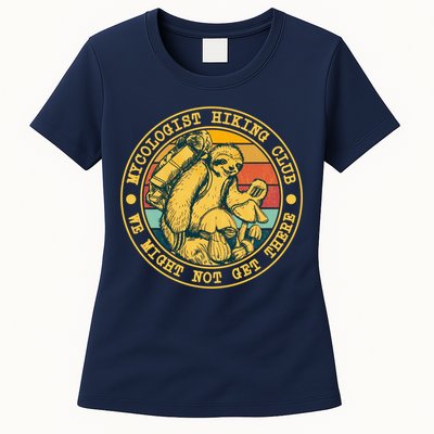 Mycologist Hiking Club We Might Not Get There Sloth Womens T-Shirt