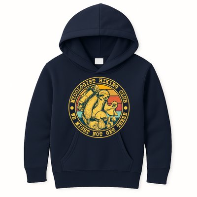 Mycologist Hiking Club We Might Not Get There Sloth Kids Hoodie