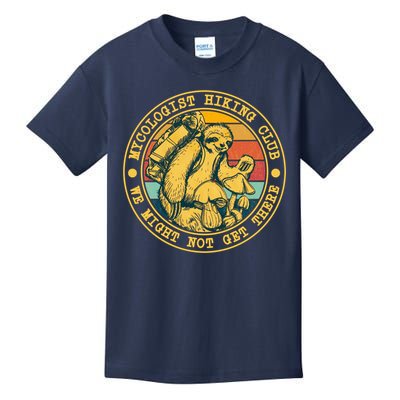 Mycologist Hiking Club We Might Not Get There Sloth Kids T-Shirt