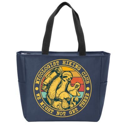 Mycologist Hiking Club We Might Not Get There Sloth Zip Tote Bag