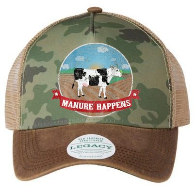 Manure Happens Cattle Ranch Farm Cow Dairy Humor Legacy Tie Dye Trucker Hat