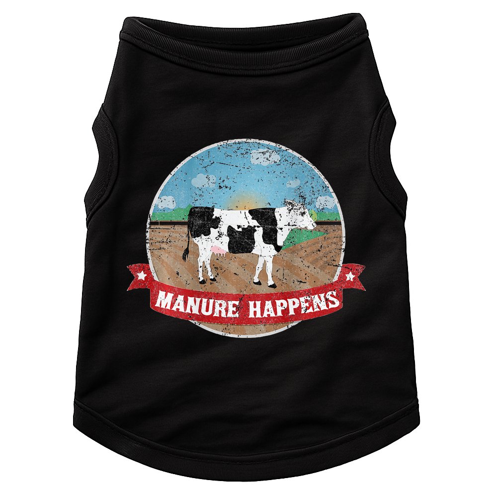 Manure Happens Cattle Ranch Farm Cow Dairy Humor Doggie Tank